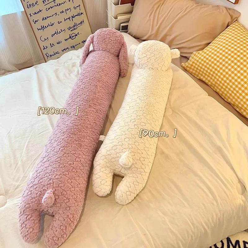 Large Rabbit Body Pillow Long Bear Adorable Stuffed Animal Rabbit Sleeping Cushion Decorative Body Pillow Chair Back Cushion Decor