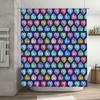 Colorful Gem Shower Curtain Set Bath Decor with Heart Shape Design Washable Fabric for Bathroom Various Colors Available