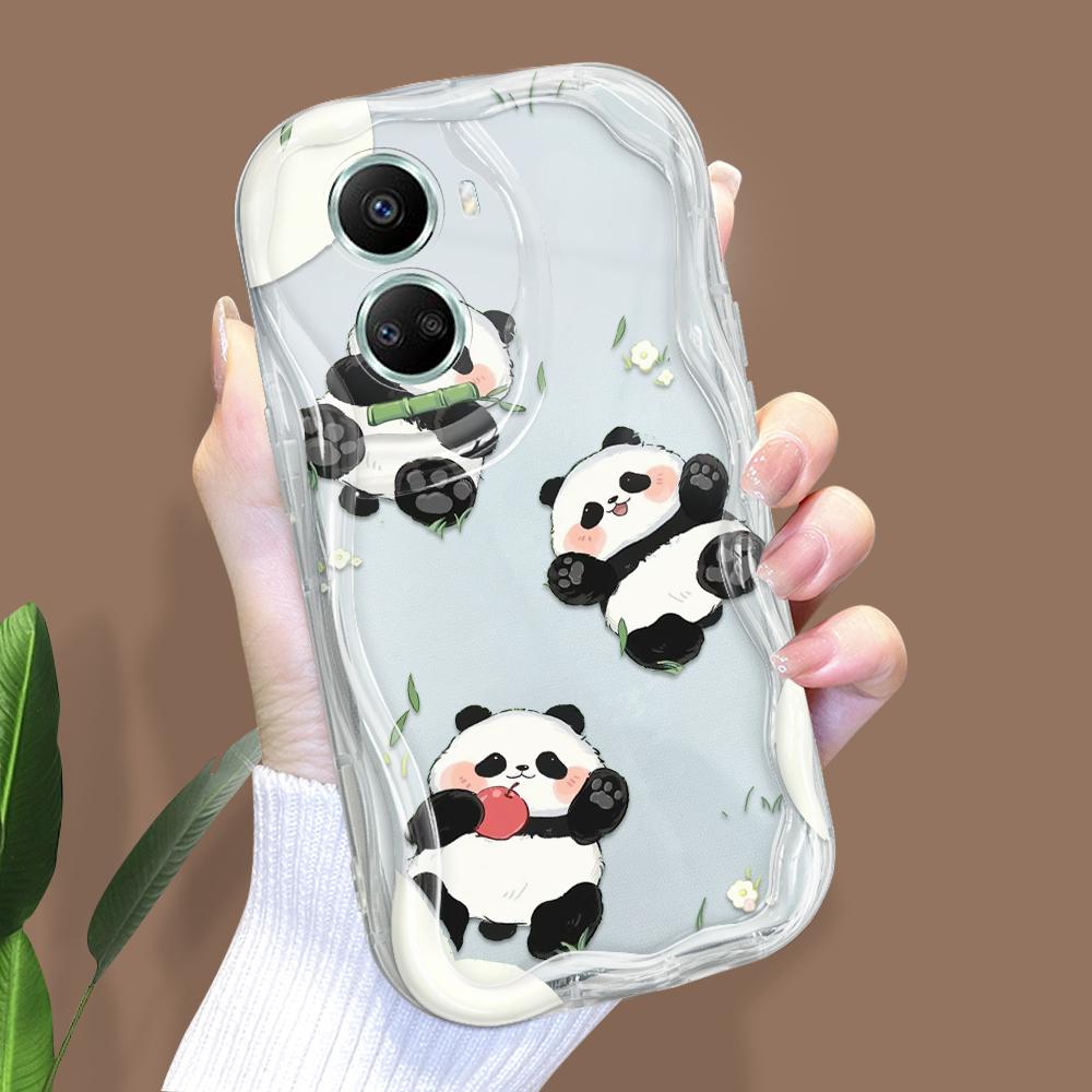 Для Honor 90 Lite P30 Pro Infinix Hot 30 40 40i 40 Pro Smart 8 Pro Vivo V29e V30e Мягкий силиконовый чехол для защиты объектива с милым рисунком панды