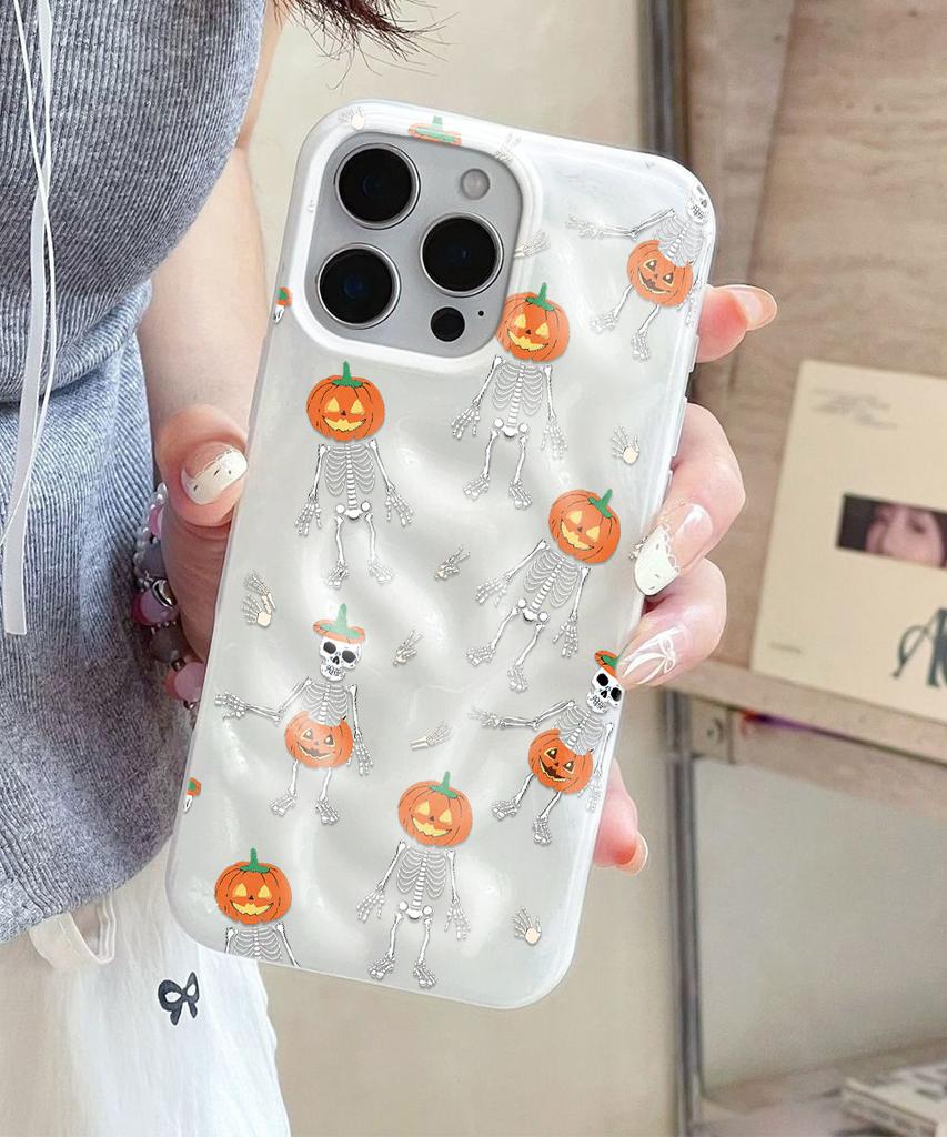 Хэллоуин Мультяшный Чехол-Тыква Для iPhone 17 Air 16 15 14 13 12 11 Pro Max Ударопрочный Мягкий Чехол Fundas