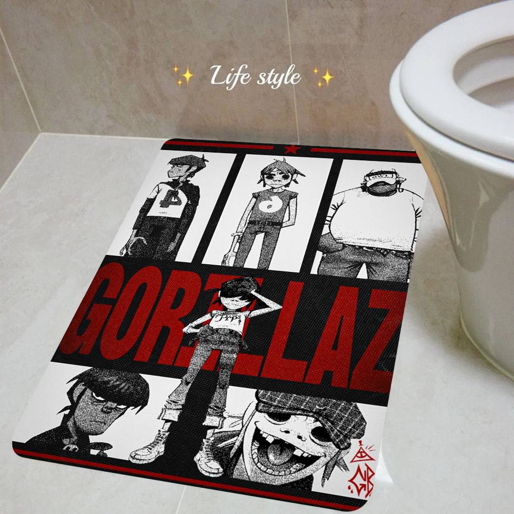 Virtual Anime Rock Band Gorillaz Floor Mat Rectangle Anti-slip Home Soft Badmat Front Door Indoor Outdoor Mat Hotel Decor Mat