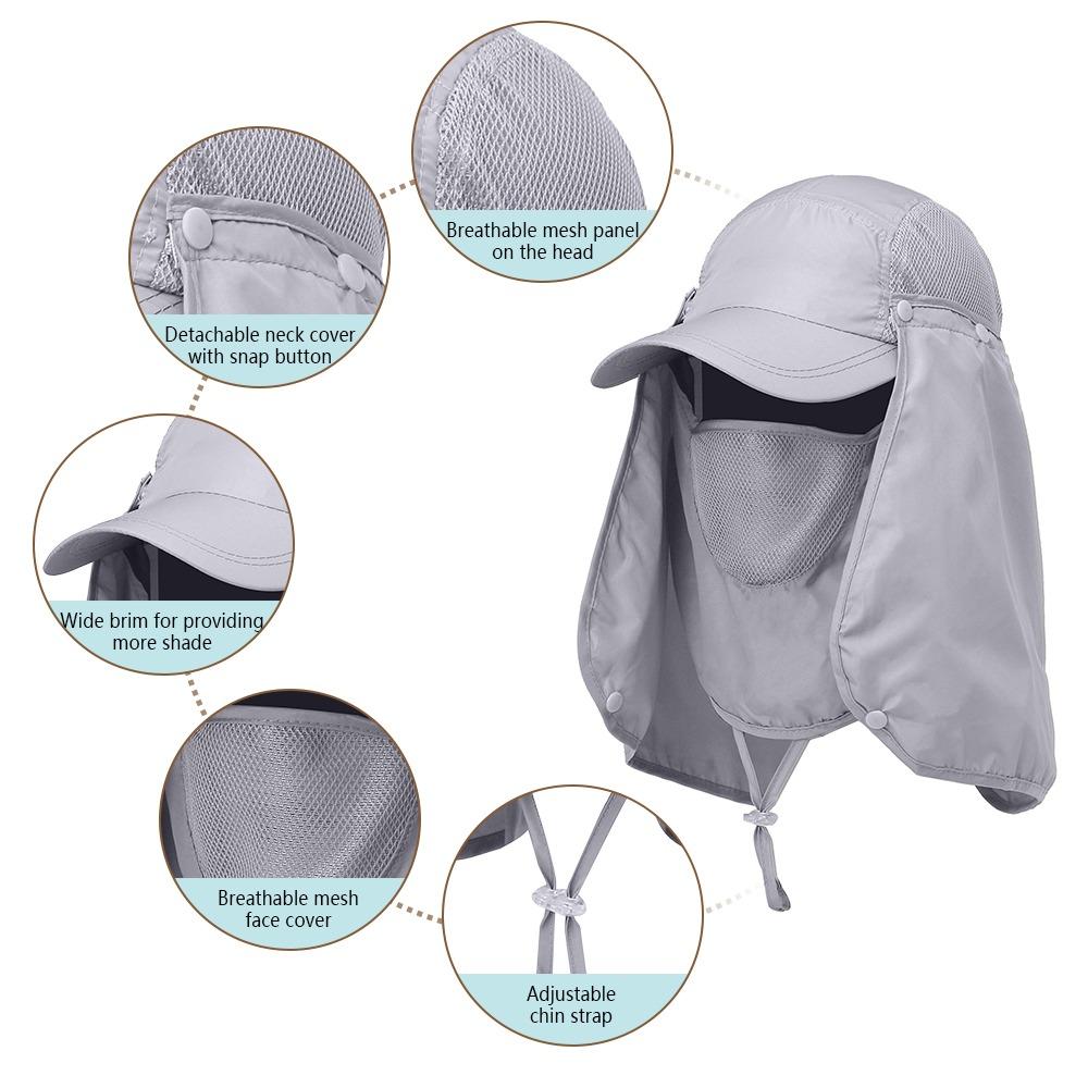 UPF 50+ Fishing Hat Detachable Fishing Bucket Hat Portable Sun Cap For Women