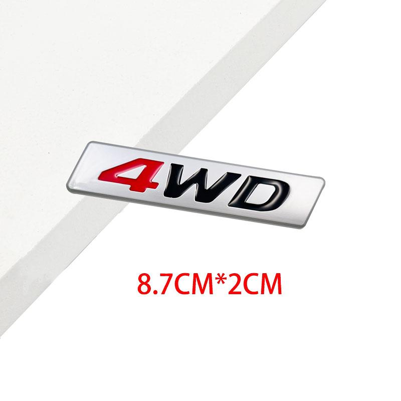 3D Metal 4WD Car Side Fender & Rear Trunk Emblem Badge Sticker for 4X4 Off-Road SUV - Vehicle Accessory Logo Decal