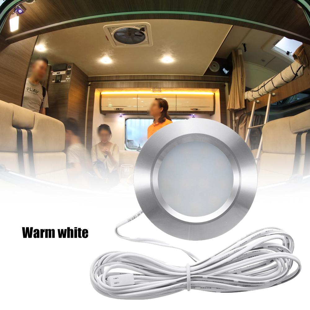 Recessed 12LED RV Boat Recessed Ceiling Light 12V Led Lights Round Shape Ultra-Thin Camper Interior