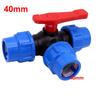 Plastic 3-Way Ball Valve 20/25/32/40/50mm Water Pipe Fittings PE Pipe Faucet Diverter  Garden