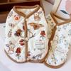 Cute Rabbit Printed Pet Dog Clothes Thickened Puppy Clothes Vest New Teddy Bear Coat  Winter Gift