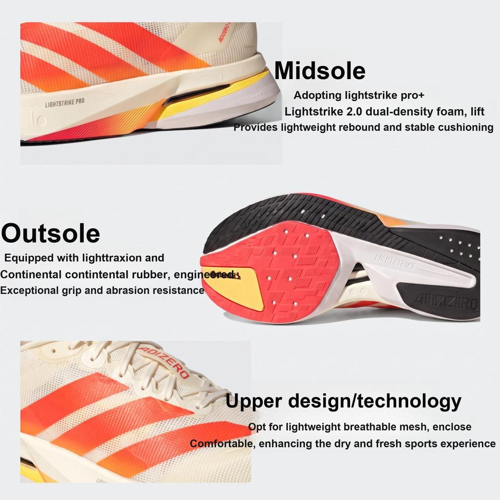 adidas Adizero Boston 13 Легкие Дышащие Низкие Повседневные Беговые Кроссовки Унисекс Кроссовки HQ7412