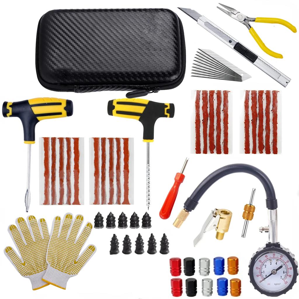Motorcycle Tire Repair Kit car Puncture Plug Tools Tyre Puncture Emergency for Tire Strips Stirring Glue Repair Tool Kit