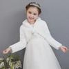 Girls' Princess Long-Sleeve Wool Shawl Dress Coat - Warm Autumn/Winter Outerwear Cloak for Children