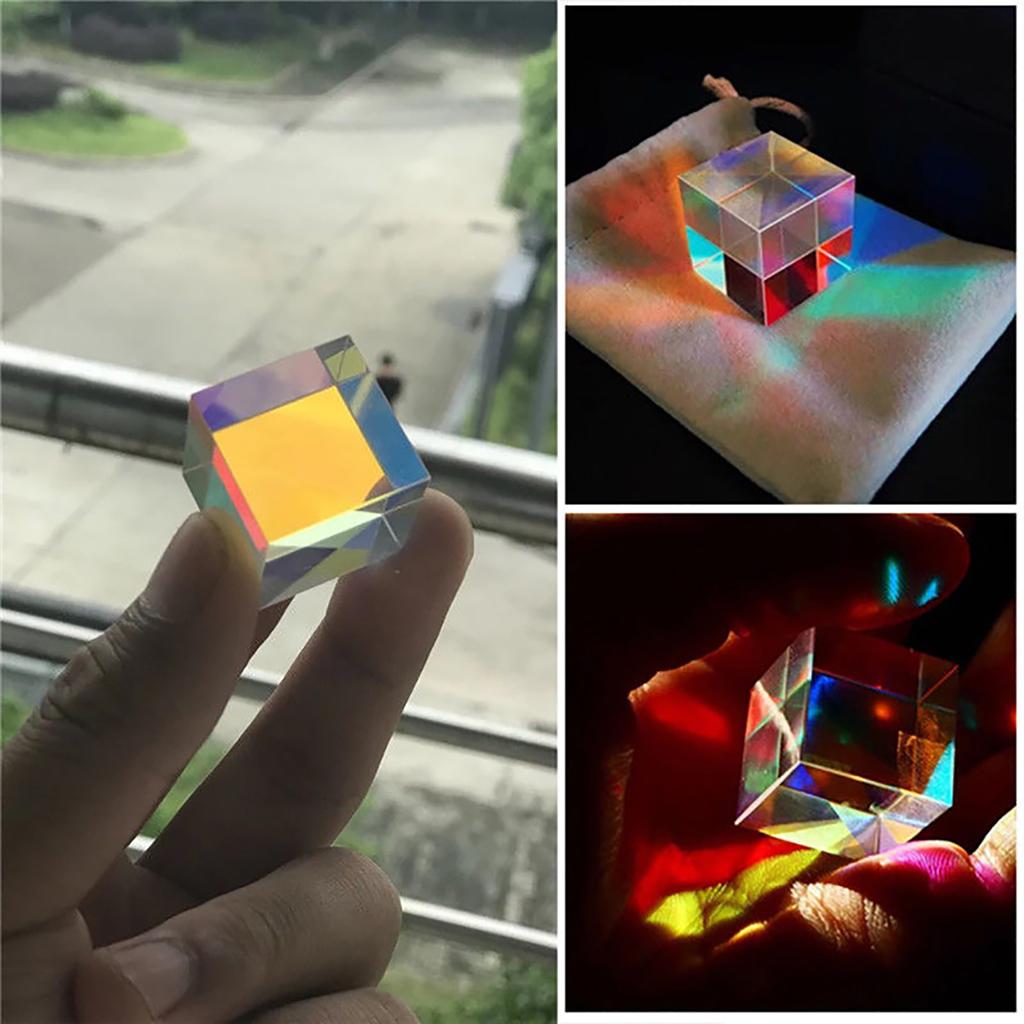 Optical Glass X-cube Dichroic Cube Prism RGB Combiner Splitter Educational Gift