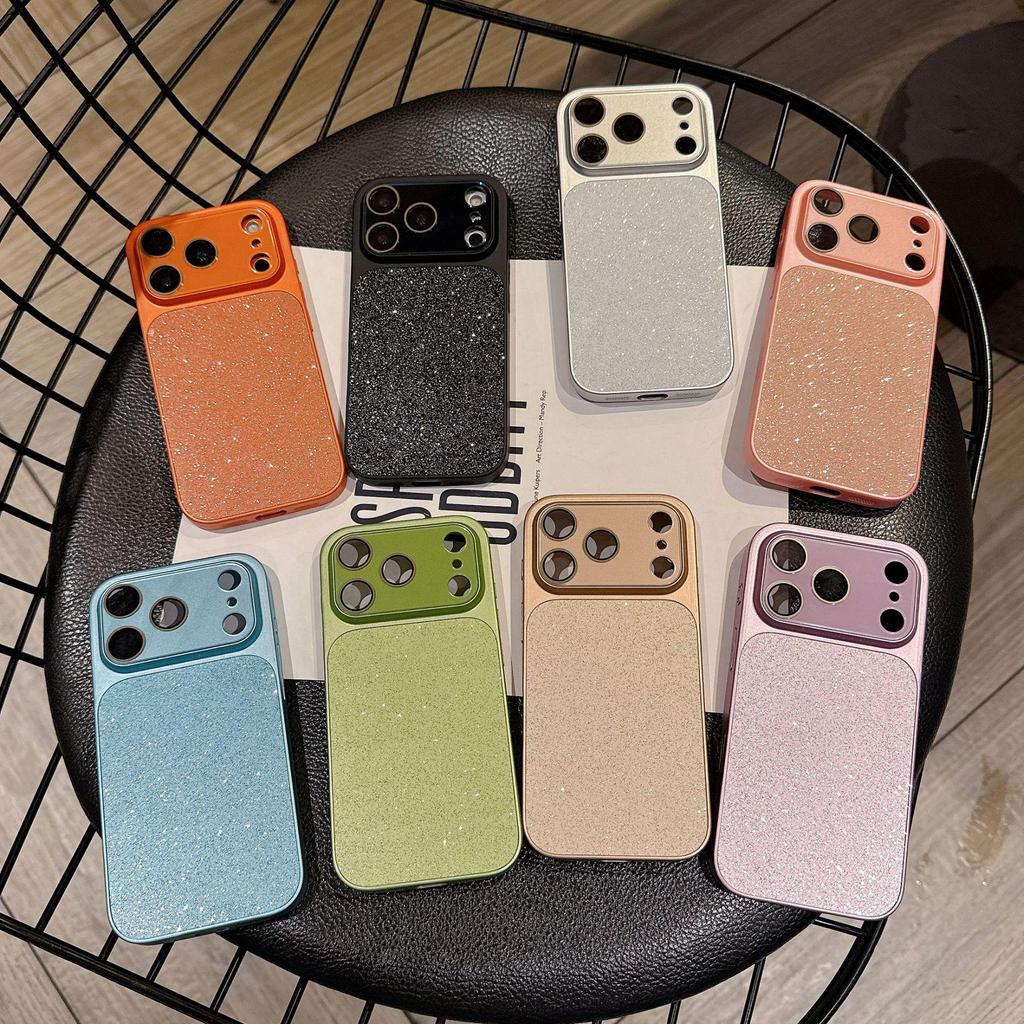 iPhone 17 Pro Max Роскошный защитный чехол с блестками - Совместим с продвинутым окном Apple 16