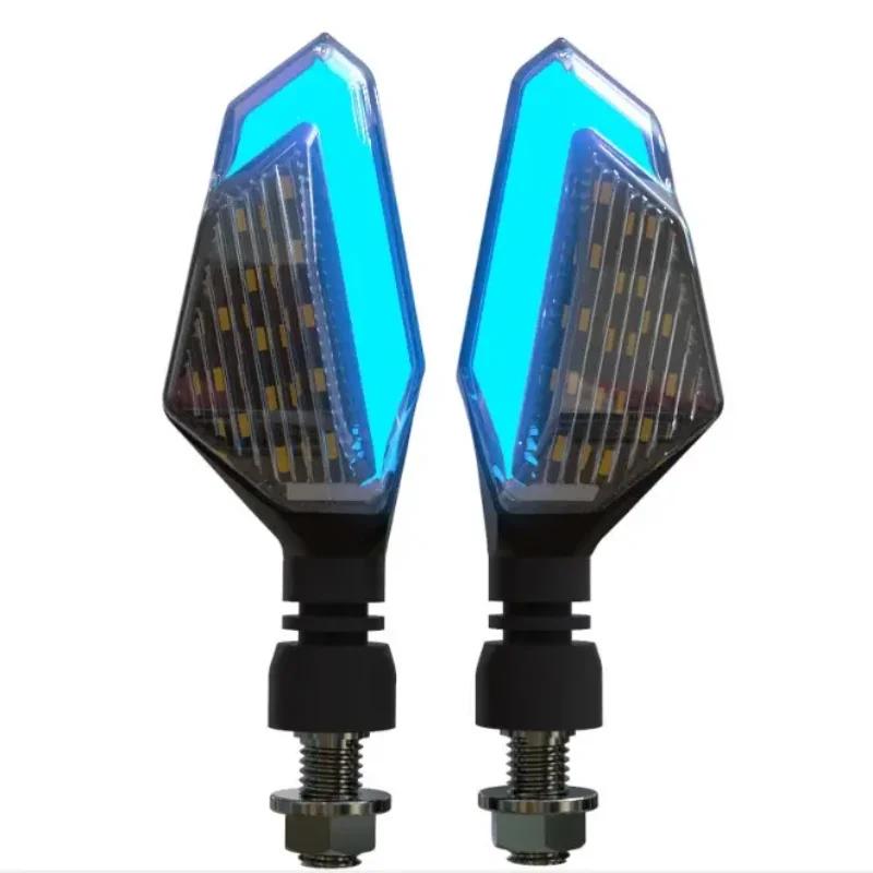 2PCS Motorcycle LED Turn Signal Lights Left Right Signal Lamp 22LED Winker Assy Indicators Blinkers For Kawasaki Yamaha Honda