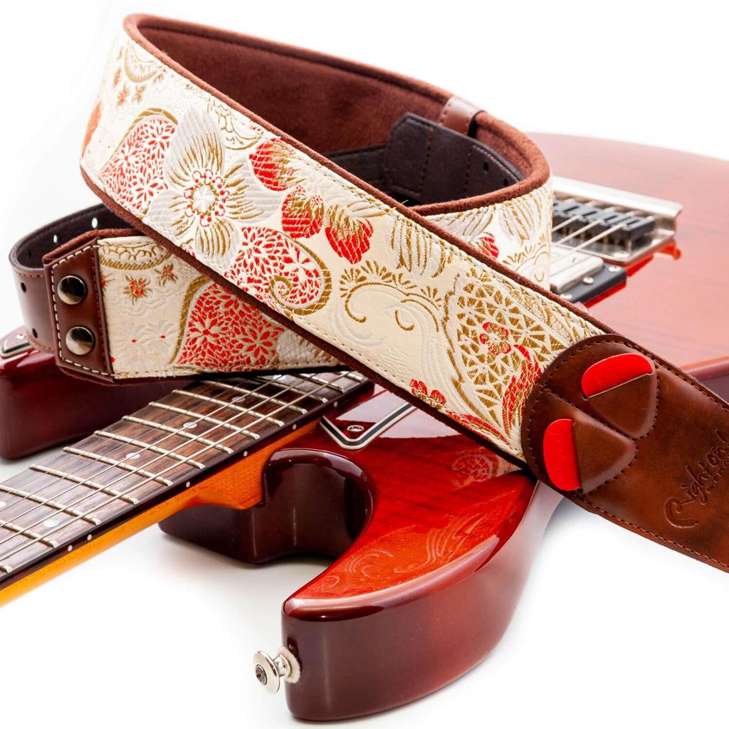 Straps 6cm Hokkaido Beige RightOn! Guitar/Bass Strap, Wide, 100-150cm,