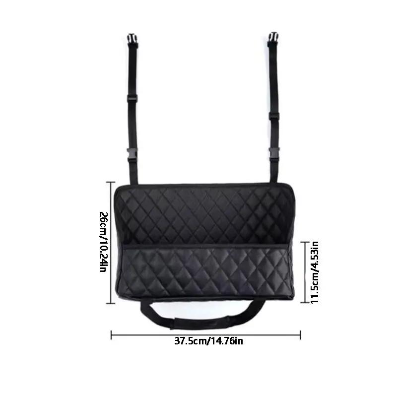 1 шт. Автомобильный органайзер-утилита Кожаный подвесной карман для хранения Блокировка хранения между сиденьями Автомобильный простой удобный сетчатый карман для хранения