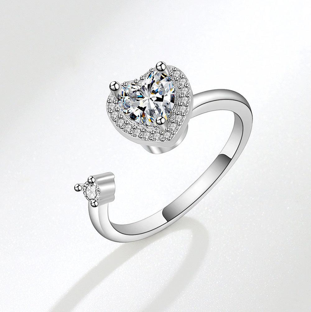 2025 Hot Selling New Fashionable Anti-adjustable Anxiety Restlessness Creative Opening love Spinner Ring Jewelry Jewelry