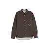 Button Down Collar Striped Logo Long Sleeve Jacket Men Jacket Dark-Gray 8015109X3-V0065