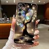 Чехол со светящимся узором «Фантастическое дерево и бабочка» для Samsung Galaxy A57 A56 A55 A54 5G A37 A36 A35 A34 A17 A16 A15 A14 Силиконовый чехол с текстурой кожи