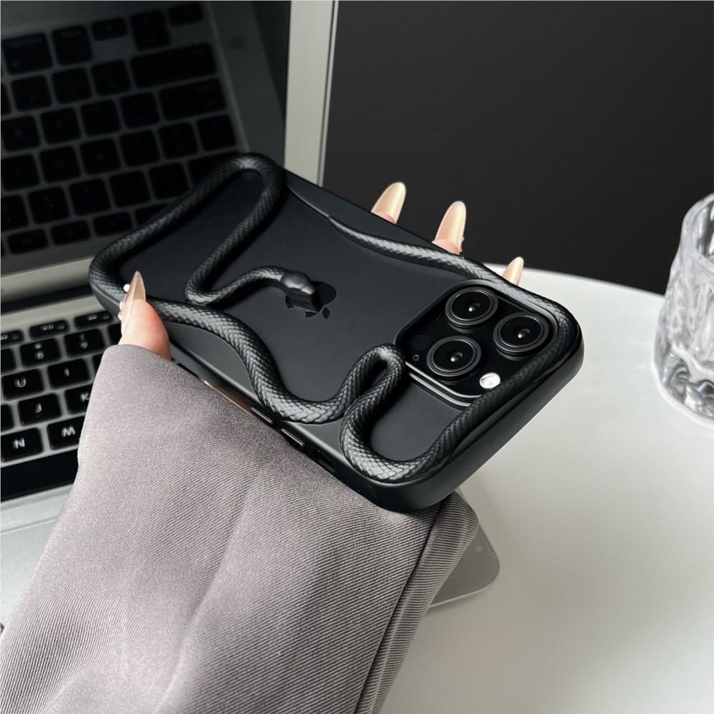 Креативный 3D чехол для телефона со змеей, позолоченный, с полыми элементами для рассеивания тепла, для iPhone 16 15 14 Plus 13 12 11 Pro Max, забавный, ударопрочный, мягкий