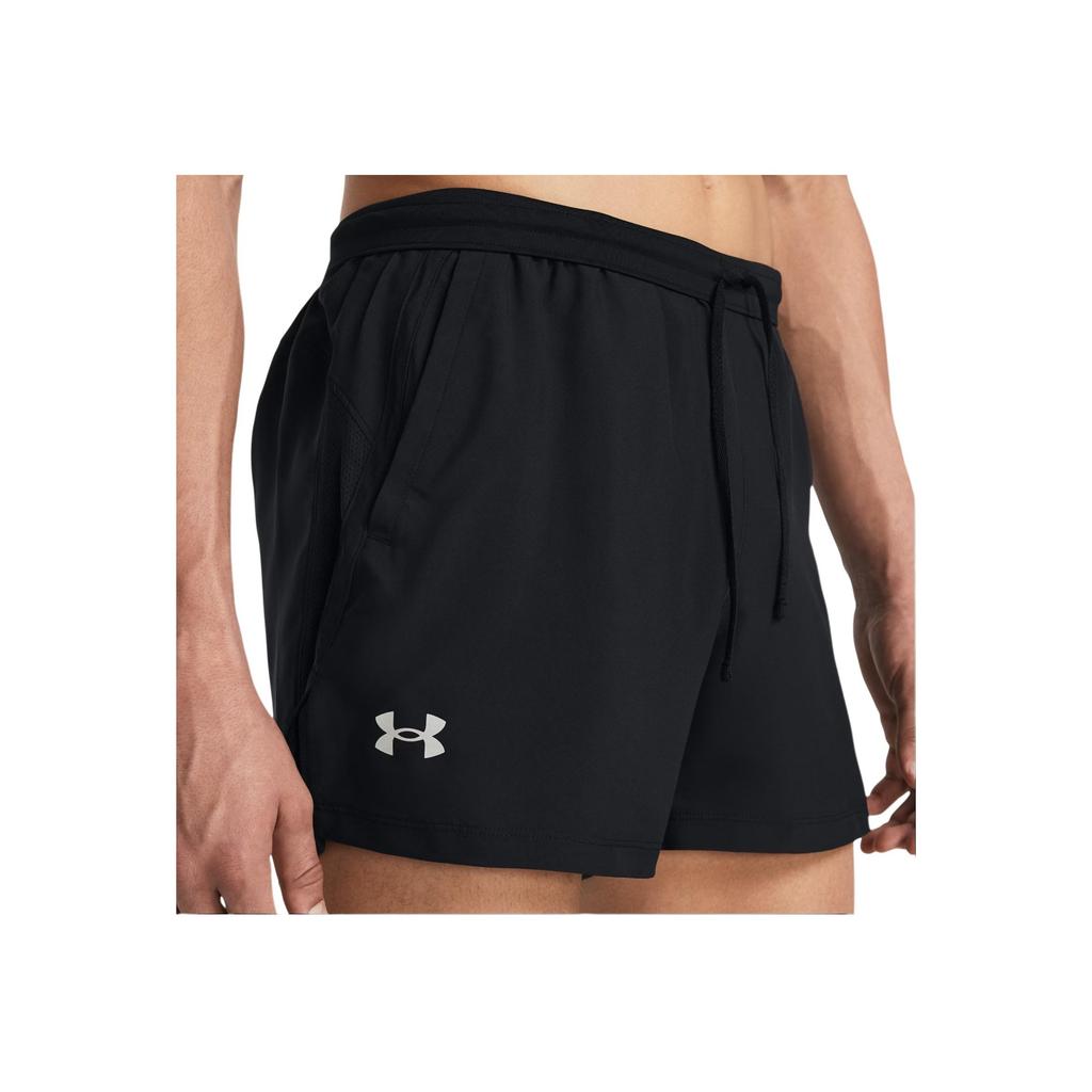 Under Armour Logo Print Lace-Up Breathable Mid-Waist Casual Shorts Men Bottoms Black 1382617-001