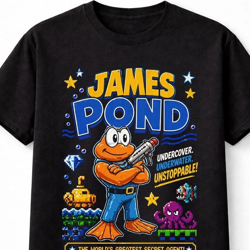 Футболка с ретро-игрой James Pond Подводный Агент Классическая Унисекс Футболка