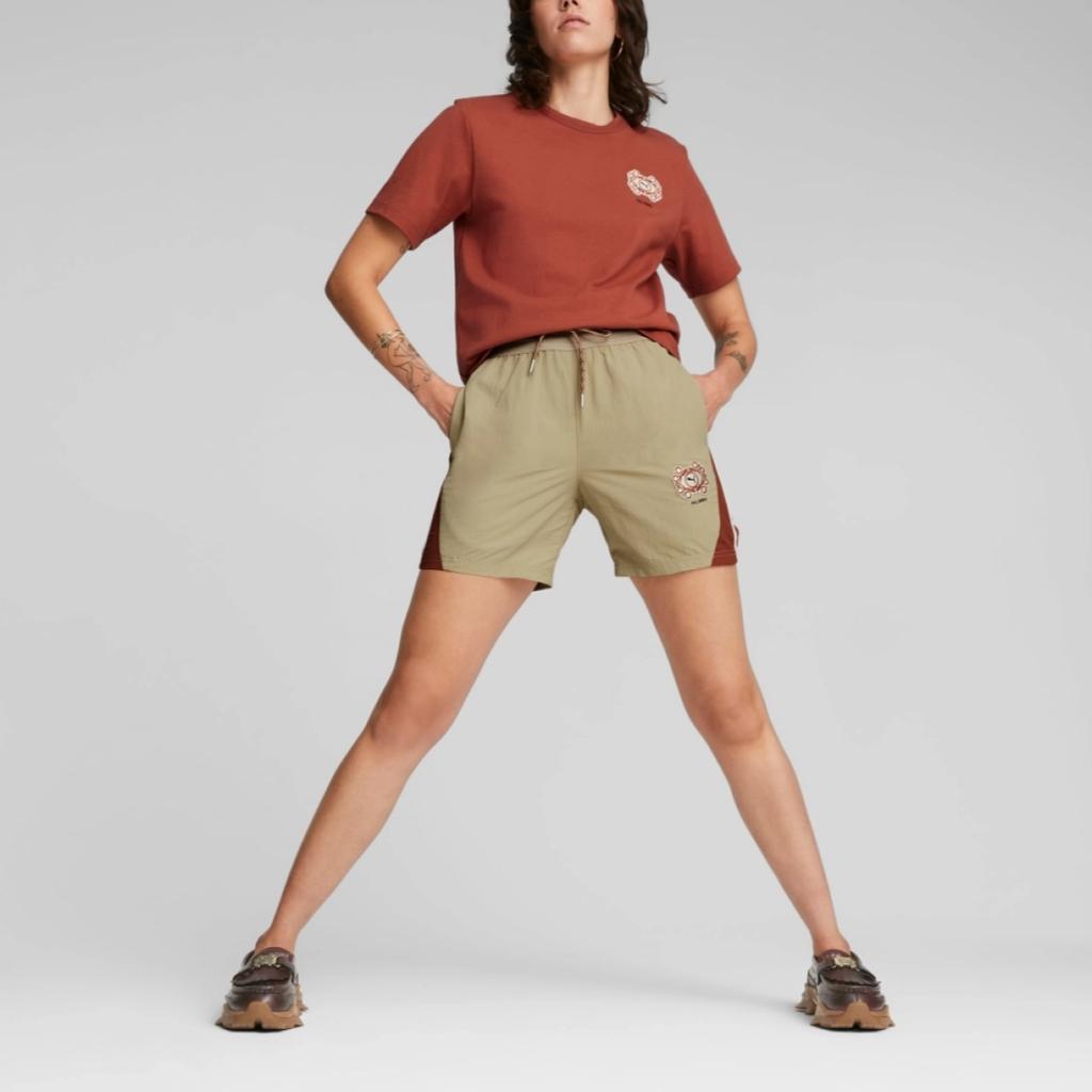 Puma X Palomo Co-Branded Printed Round Neck Short Sleeve T-Shirt Unisex Tops Burgundy 535966-77