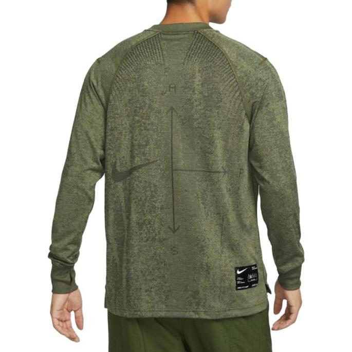 Nike Dri-Fit Adv Axis однотонная круглая горловина быстросохнущая повседневная футболка с длинным рукавом мужские топы средне-оливковый FB8533-222