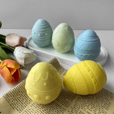 3D Пасхальное Тиснение Яйцо Силиконовая Форма для Свечей Яйцо Ароматический Воск Гипсовые Украшения Форма для Мыла Ручной Работы