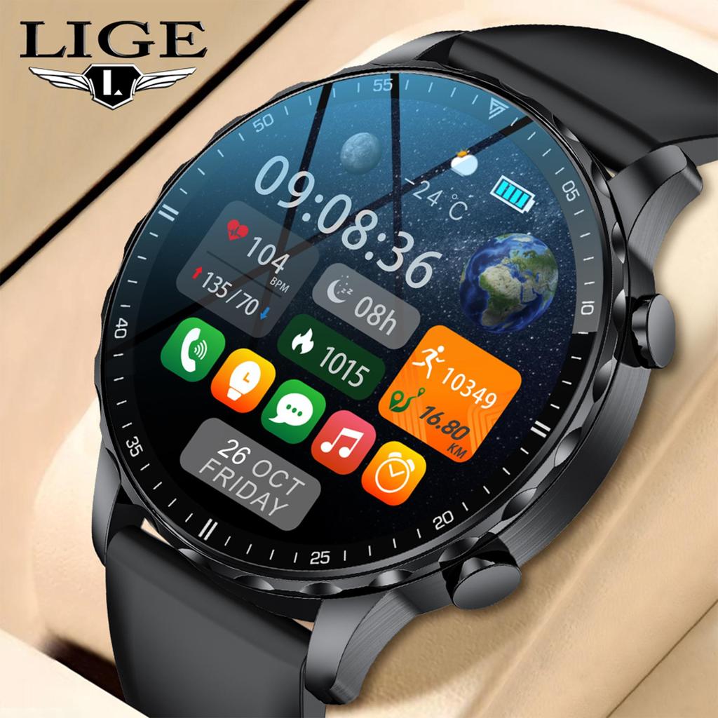 LIGE Новые умные часы мужские Bluetooth звонки обнаружение сердечного ритма спортивные водонепроницаемые умные часы