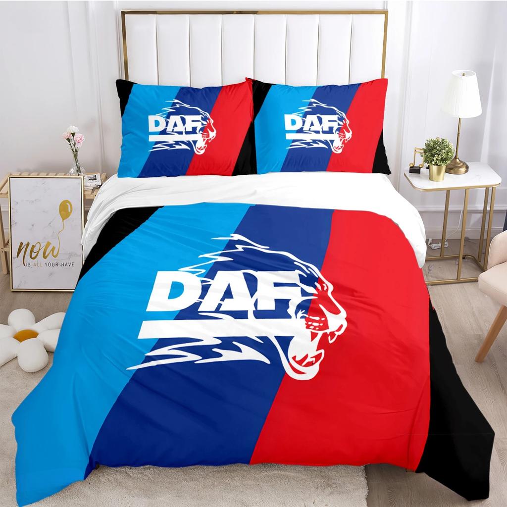 Truck Duvet Cover DAF Truck Logo Bedding set Cartoon Quilt Cover and Pillowcases for Teens Boy Single Double Queen King size