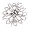 Брошь LAVINA Silver Ribbon CZ Цветочная Круглая Огранка Элегантная Родированное покрытие BC37001 2.3г (белый)