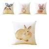 Premium Quality Rabbit Pillowcase Linen Sofa Throw Pillow Cover For Charming Home Decor