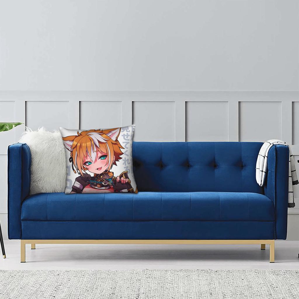Genshin Impact Gorou Pillowcase Double-Sided Printing Polyester Cushion Cover Decorative Pillow Case Cover Chair Square 40*40Cm