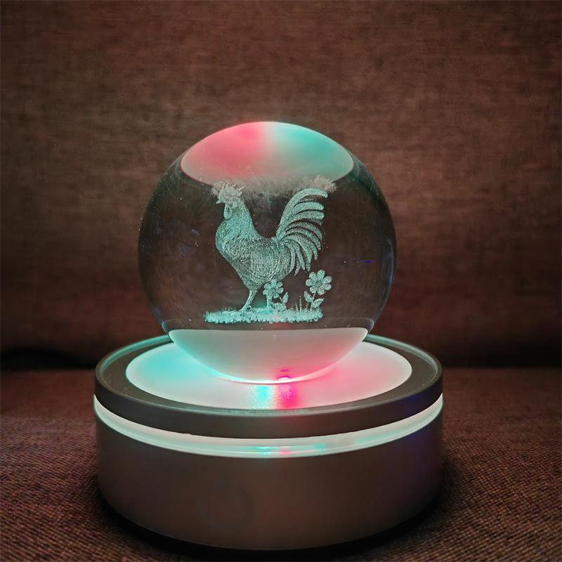 Хрустальный шар, ночные огни, светящаяся планета, галактика, астронавт, 3D RGB, лунная настольная лампа, атмосферная лампа, настольные украшения, подарки для детей