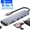 6 In 1 Type C Docking Station  4K 30Hz HDMI Hub USB C Splitter Type C To HDMI USB 3.0 2.0 TF/SD PD Fast Charge Hub Laptop Accessories