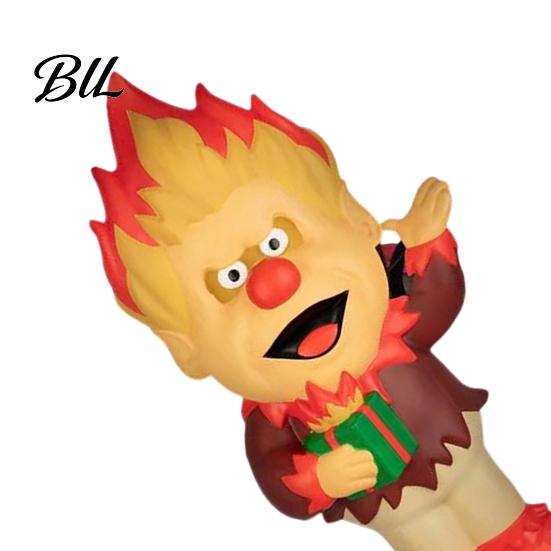 Glowing Christmas Lawn Figures LED Lighted Blow Molded Decoration, Retro Cartoon Character Holiday Porch Display Figure for Outdoor Yard, Lawn, Porch,
