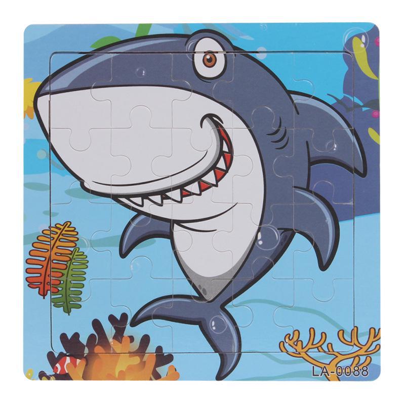 20-Piece Wooden Animal Cartoon Puzzle for Children Ages 3-7: Educational Early Learning Toy