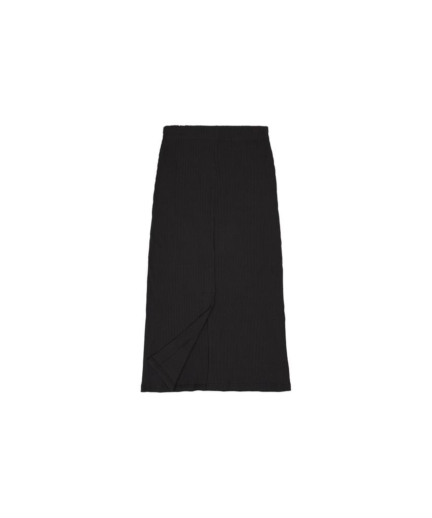 320 Showroom Banding Slit Ribbed Span Long Skirt Deep Navy
