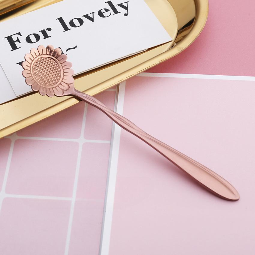 HANYANG Креативная посуда из нержавеющей стали Ложка для цветов с короткой ручкой Бытовая птичье гнездо Десертная ложка Ложка для перемешивания Ложка для цветов вишни