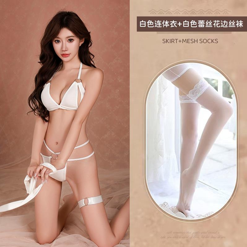 Сексуальное нижнее белье Сексуальная одежда Большой размер Прозрачная пижама из трех частей Костюм страсти Униформа Соблазн В комплекте
