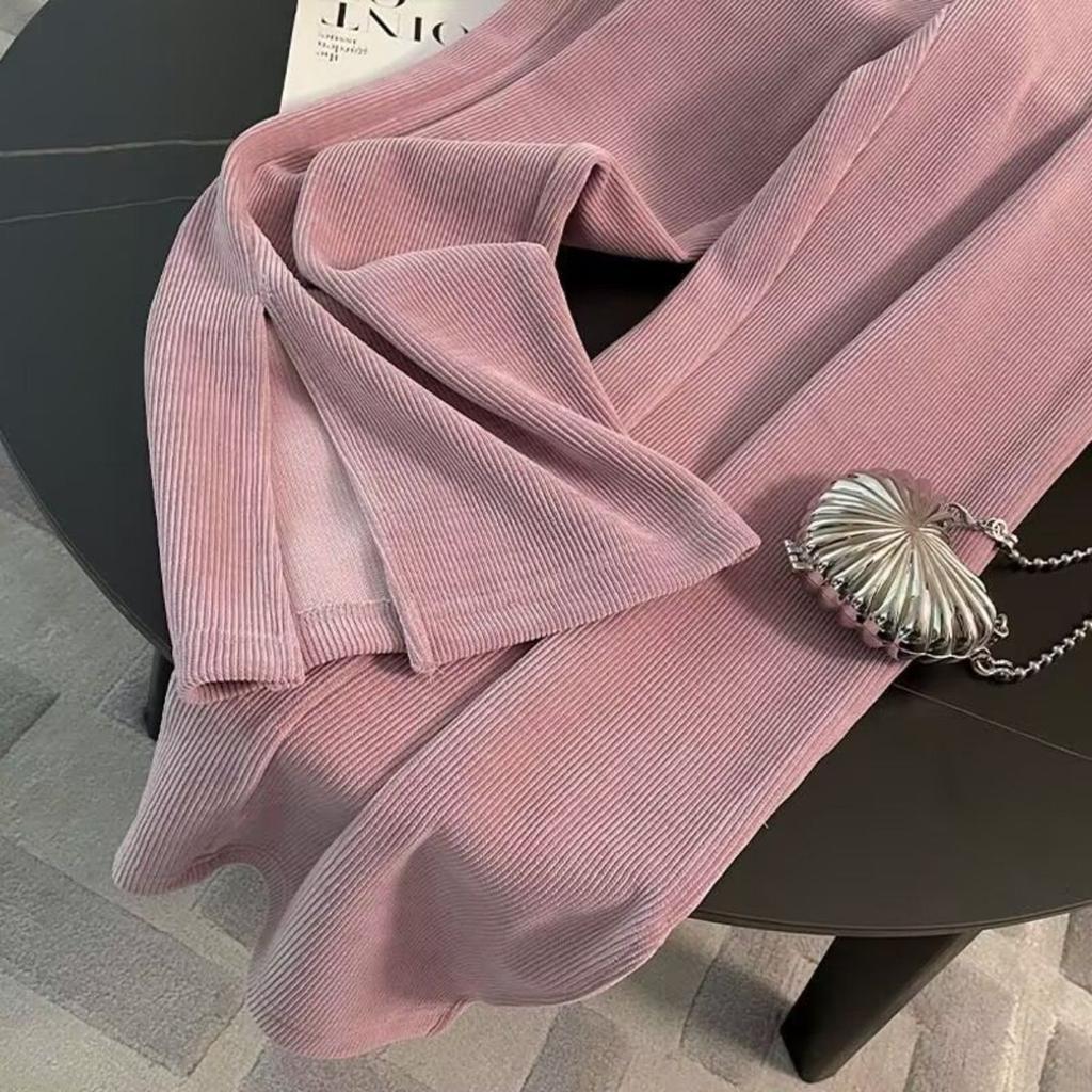 Повседневный, Спортивный костюм, Женский, Свободный, Короткий, Худи, Разрезной, Брюки с широкими штанинами, Комплект из двух предметов