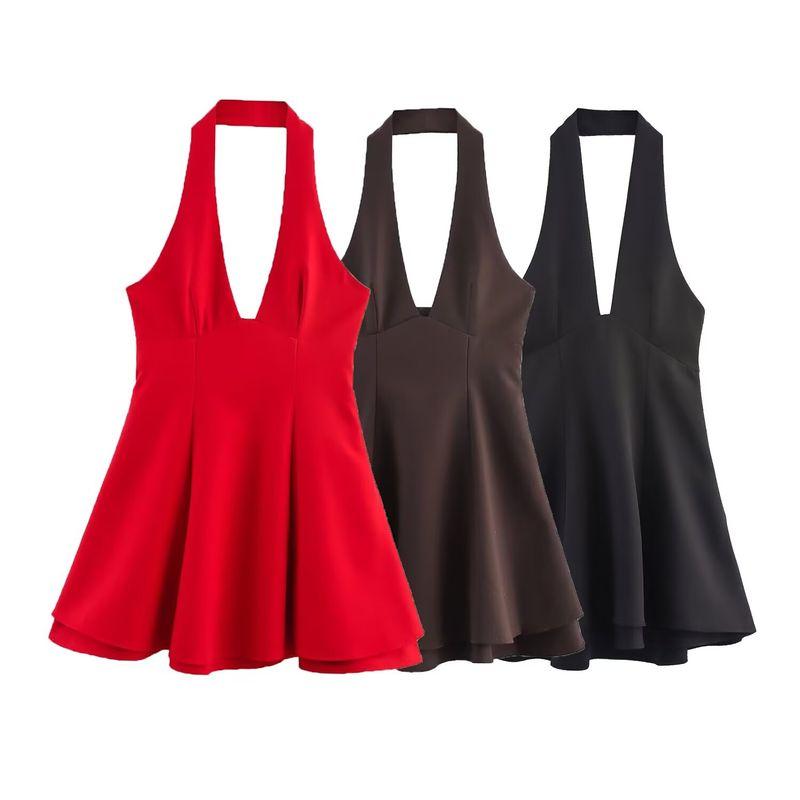 Zbzr Autumn New Women Clothes Western Style Fashion Sexy off-the-Shoulder Double-Layer Neck Collar Dress 3152249