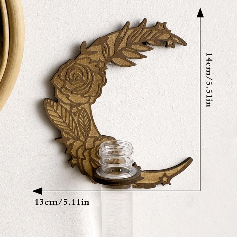 1Pc Wooden Wall Hanging INS Hydroponic Vase Farmhouse Decoration Hollow Wooden Frame Simplicity Home Furnishing Wall Decoration