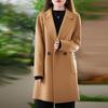 100% Wool Women Coat Autumn Wool Long Coat Handmade Pea Coat Winter Warm Wool Long Jacket Overcoat