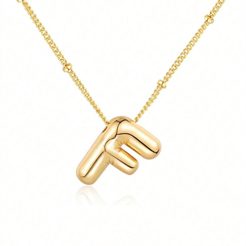 Винтажное ожерелье с подвеской в ​​виде воздушного шара и массивных букв для женщин, золотого цвета, 26 английских букв, инициалов, ожерелья, ювелирное изделие, подарок