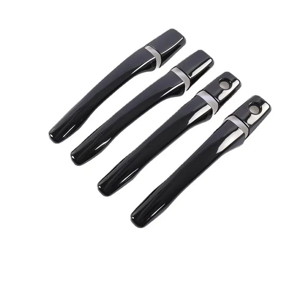 For Mitsubishi Outlander Lancer Mirage Evolution 2003-2006 Glossy Black Carbon Fiber Car Door Handle Cover Styling Stickers