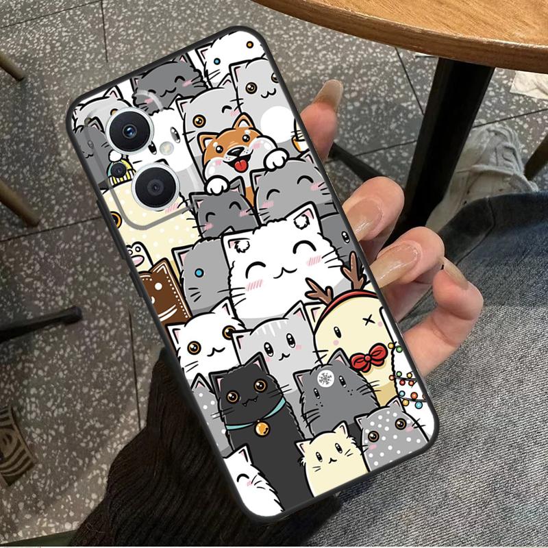 Забавные милые кошки Чехол для OPPO Reno 8T 2Z 4Z 5Z 10 4 5 6 7 8 Lite OPPO Find X2 X3 Neo X6 Pro X5 Lite Case