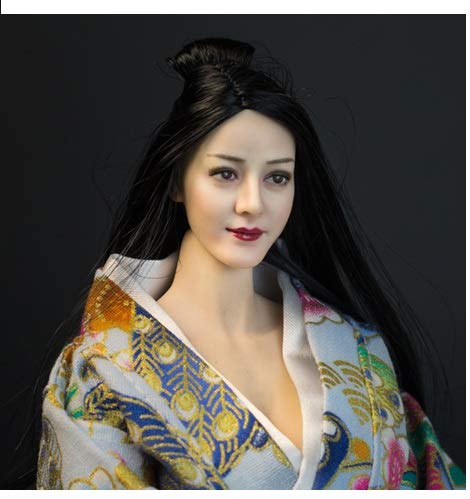 [TOYBARJAPAN] 1/6 Scale Action Figure White Skin Pearl A Asian Japanese Warring States Period Beauty Head (Body and Clothes Not Included)