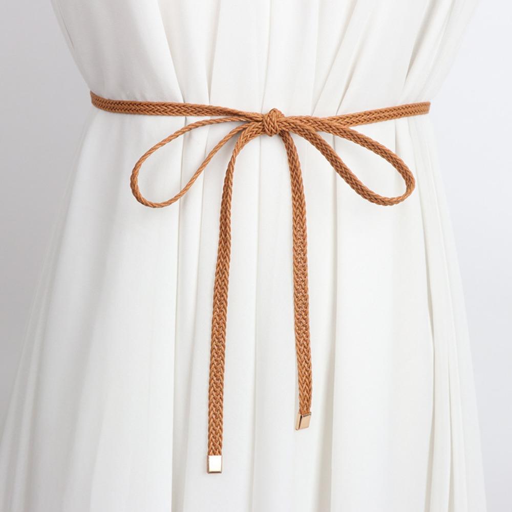 Weave Dress Slim Belt Solid Color Sweater Strap Fashion Waist Closing Decorative Female