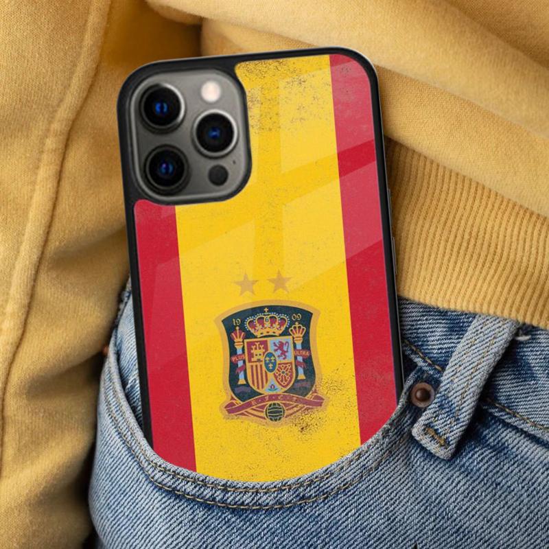 Испания Испанский флаг Мягкий чехол для телефона для iPhone 17 Air 16e Pro max 15 Pro 13 14 Plus 11 12 MagSafe Магнитный Coque