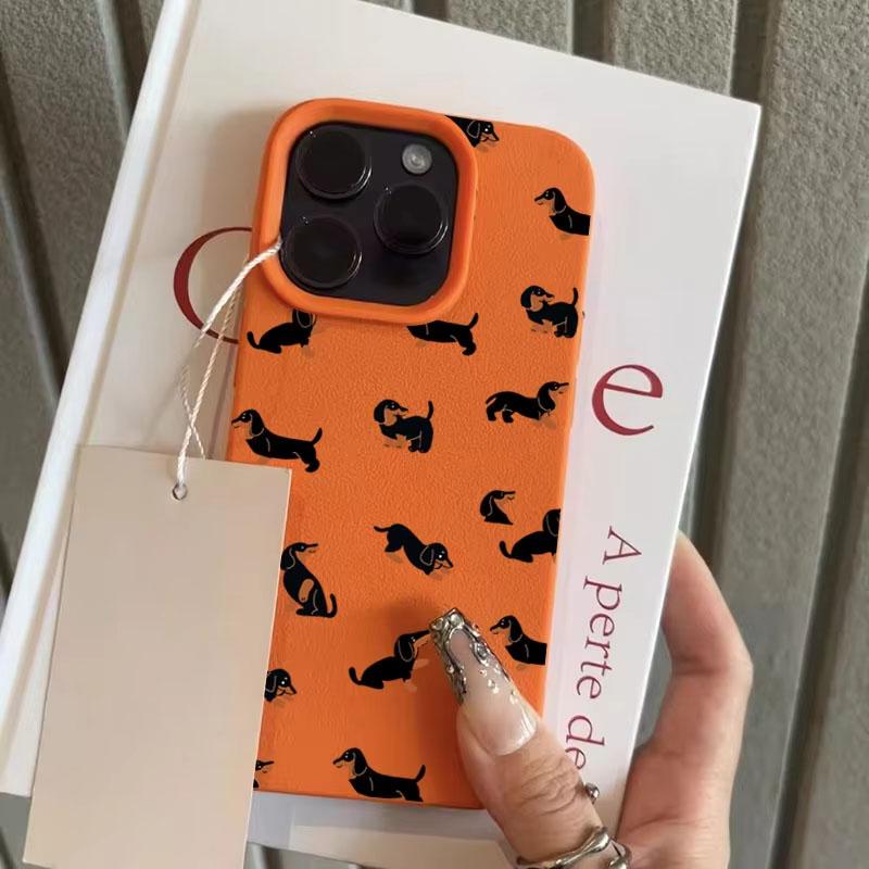 Креативный Минималистичный Чехол из Белого Матового ТПУ с Таксой Для iPhone 17 Air 16 15 14 13 12 11 Pro Max 17Pro X XS XR 16E Защитная Крышка Funda